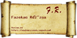 Fazekas Rózsa névjegykártya