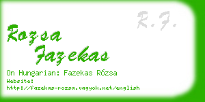 rozsa fazekas business card